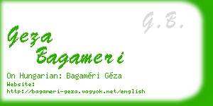 geza bagameri business card