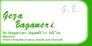 geza bagameri business card